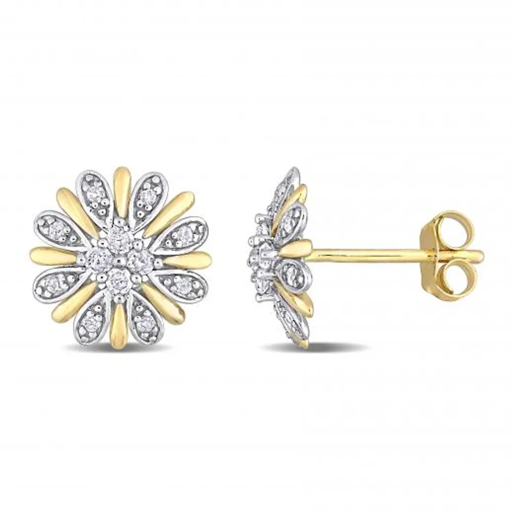 Julianna B 10K Yellow Gold 0.24CTW Diamond Flower Stud Earrings