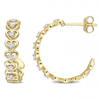 Julianna B 14K Yellow Gold 0.21CTW Diamond Heart Hoops