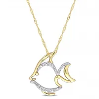 Julianna B 10K Yellow Gold Diamond Fish Pendant