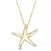 Julianna B 10K Yellow Gold 0.04CTW Diamond Starfish Pendant