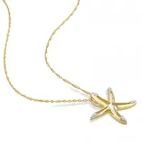 Julianna B 10K Yellow Gold 0.04CTW Diamond Starfish Pendant