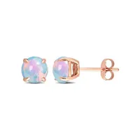 Julianna B 10K Rose Gold Blue Ethiopian Opal Stud Earrings