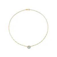 Julianna B 10K Yellow Gold 0.08CTW Diamond & Blue Ethiopian Opal Necklace