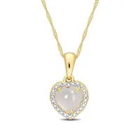 Julianna B 14K Yellow Gold Moonstone Pendant With Chain