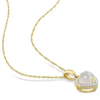 Julianna B 14K Yellow Gold Moonstone Pendant With Chain