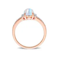 Julianna B 10K Rose Gold 0.07 CTW Diamond & Blue Ethiopian Opal Ring