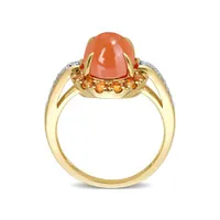 Julianna B 14K Yellow Gold Diamond, Orange Moonstone & Madeira Citrine Ring