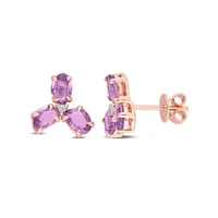 Julianna B 14K Rose Gold 0.024 CTW Diamond & Purple Sapphire Earrings