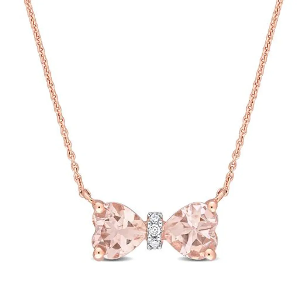 Julianna B 10K Rose Gold 0.015 CTW Diamond & Morganite Necklace