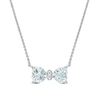 Julianna B 10K White Gold 0.015 CTW Diamond & Aquamarine Necklace