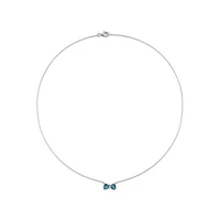Julianna B 10K White Gold 0.015 CTW Diamond & Blue Topaz Necklace
