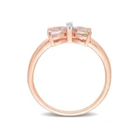 Julianna B 10K Rose Gold 0.015 CTW Diamond & Morganite Ring