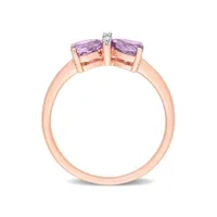 Julianna B 10K Rose Gold 0.015 CTW Diamond & Amethyst Ring