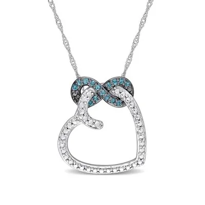 Julianna B 10K White Gold London Blue Topaz Fashion Pendant With Chain