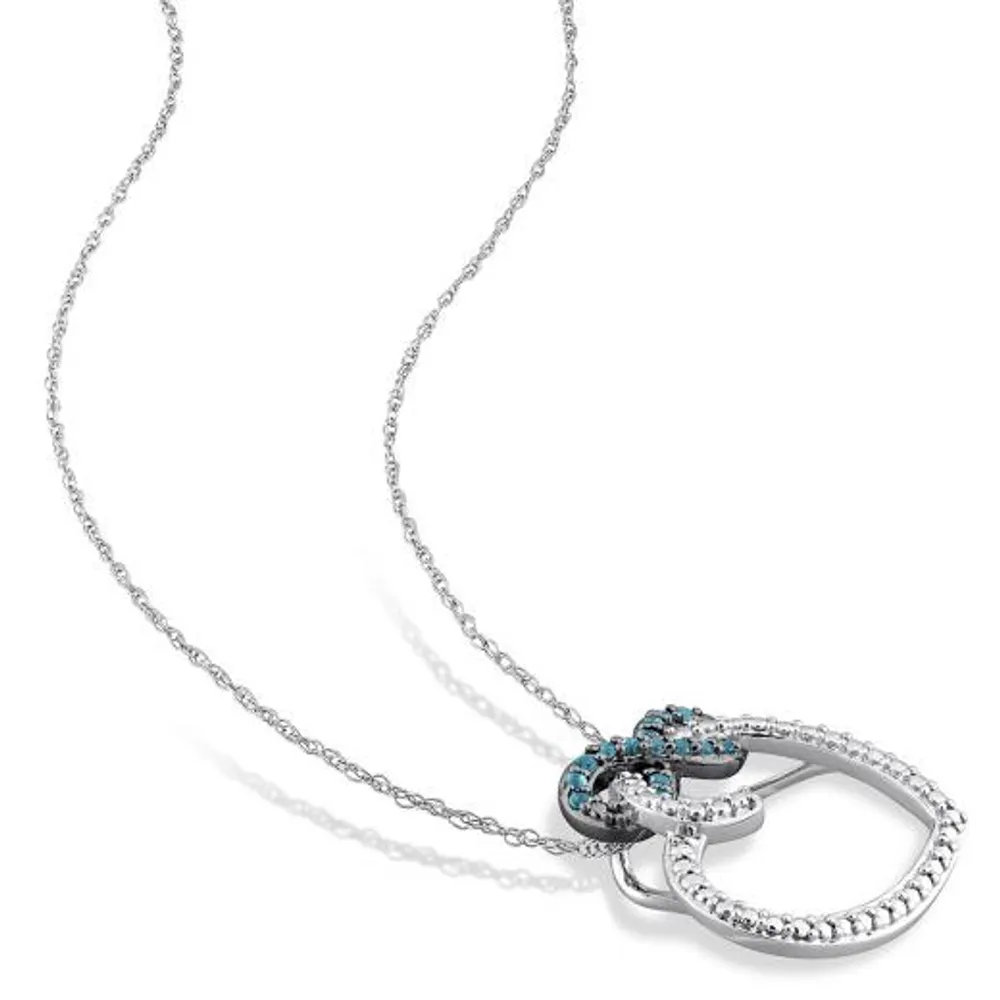 Julianna B 10K White Gold London Blue Topaz Fashion Pendant With Chain