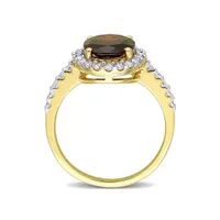 Julianna B 10K Yellow Gold Garnet & Lab Grown White Sapphire Ring