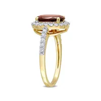 Julianna B 10K Yellow Gold Garnet & Lab Grown White Sapphire Ring