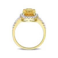 Julianna B 10K Yellow Gold Citrine & Lab Grown White Sapphire Ring