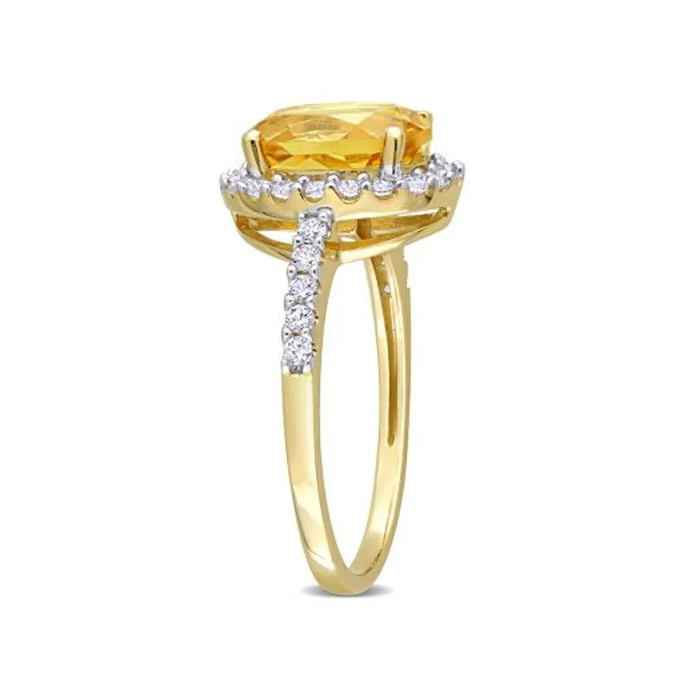 Julianna B 10K Yellow Gold Citrine & Lab Grown White Sapphire Ring