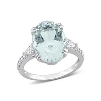 Julianna B 14K White Gold 0.41CTW Diamond & Marine Ring