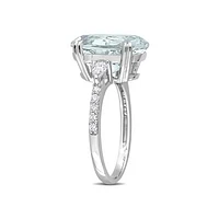 Julianna B 14K White Gold 0.41CTW Diamond & Marine Ring