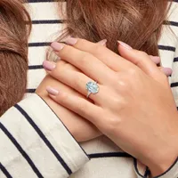Julianna B 14K White Gold 0.41CTW Diamond & Marine Ring