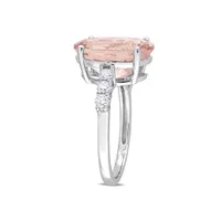 Julianna B 14K White Gold 0.40CT Diamond and Morganite Ring