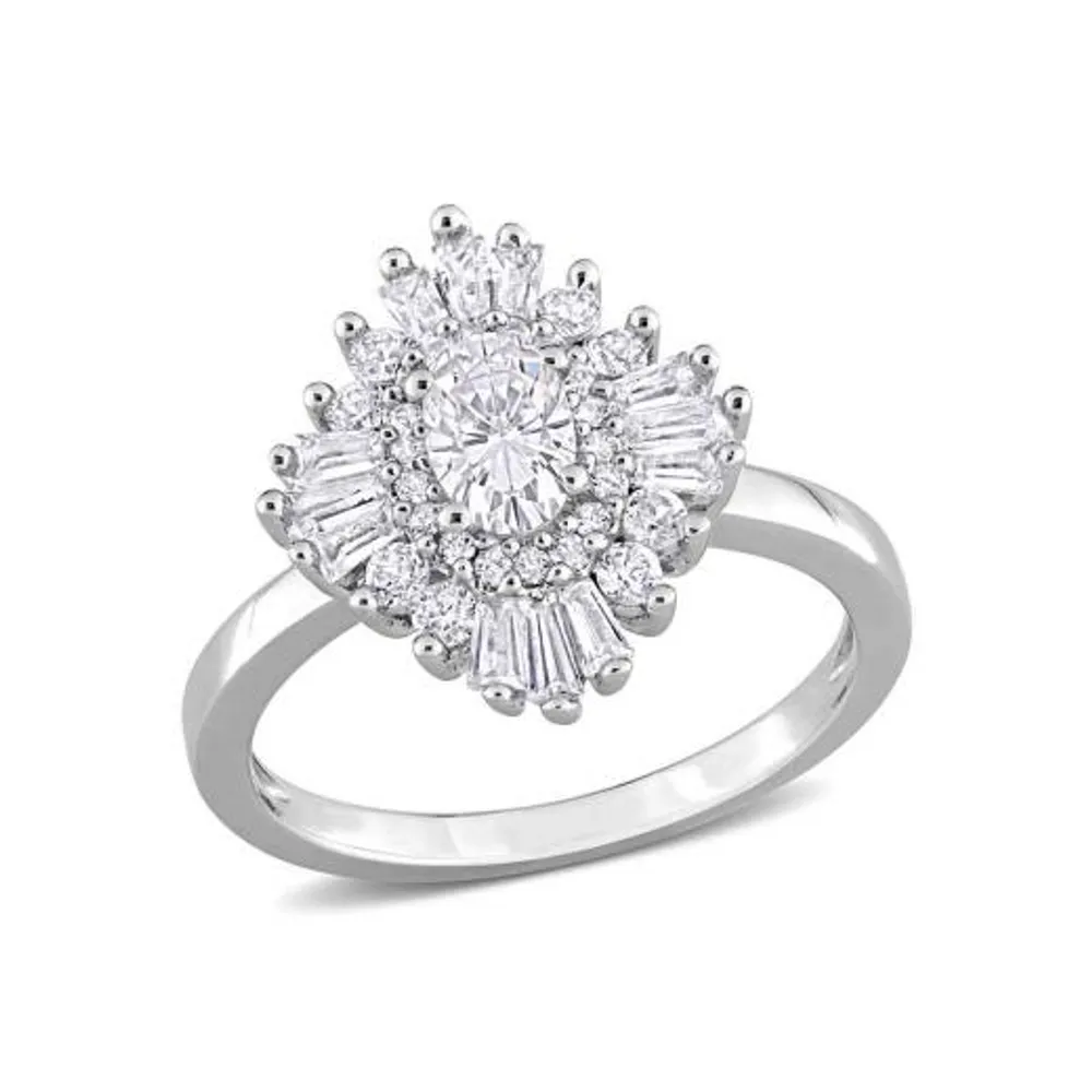 Julianna B Sterling Silver Lab Grown White Sapphire Ring