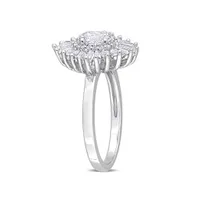 Julianna B Sterling Silver Lab Grown White Sapphire Ring