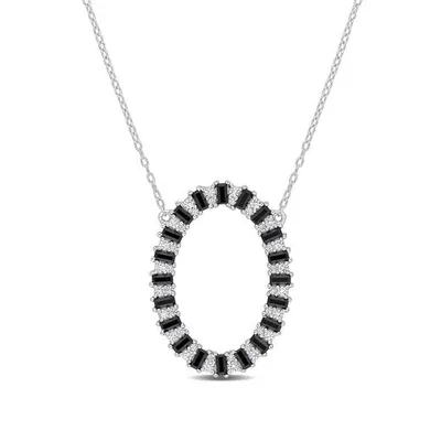 Julianna B Sterling Silver Black Spinel & Lab Grown White Sapphire Necklace