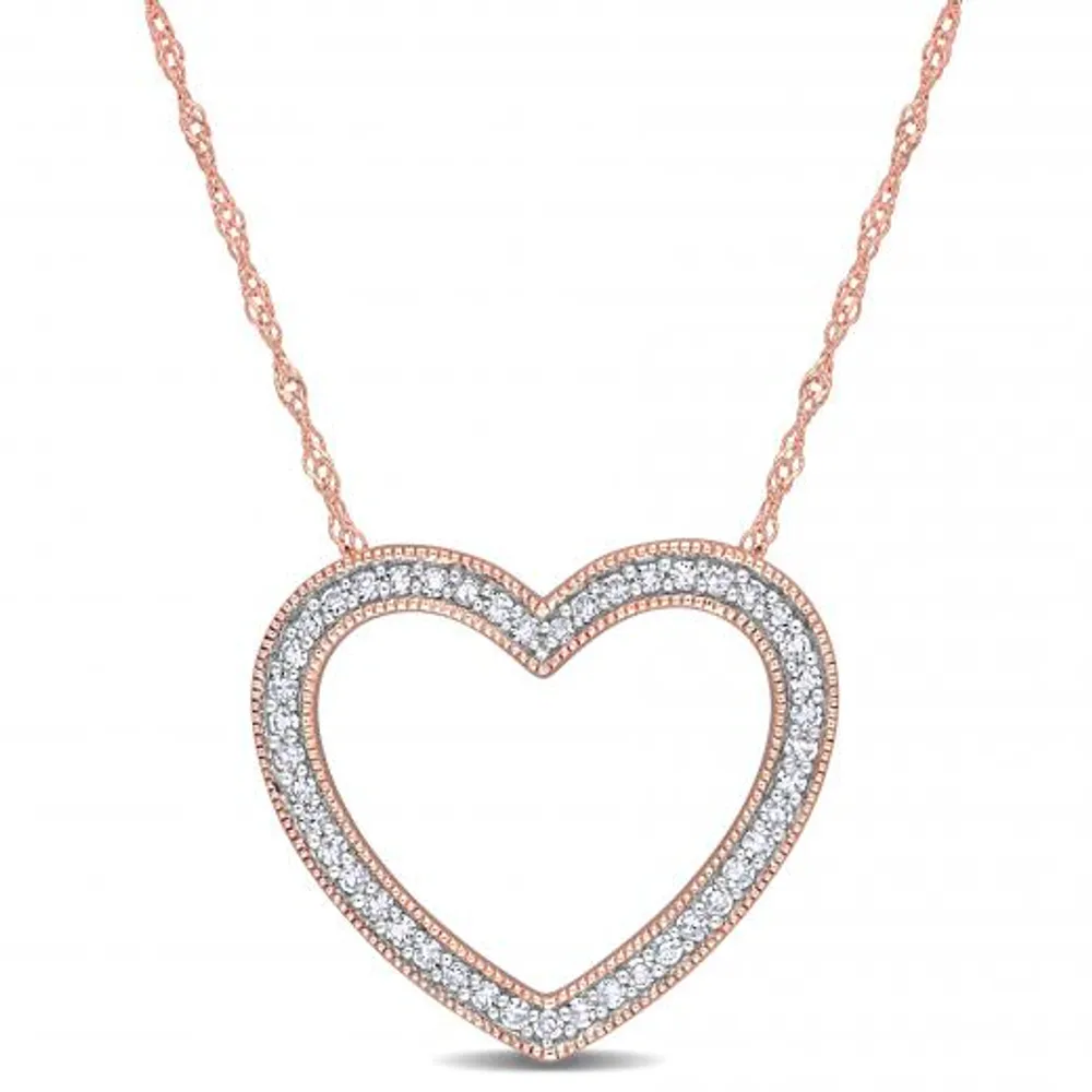 Julianna B 14K Rose Gold 0.22CTW Diamond Heart Pendant