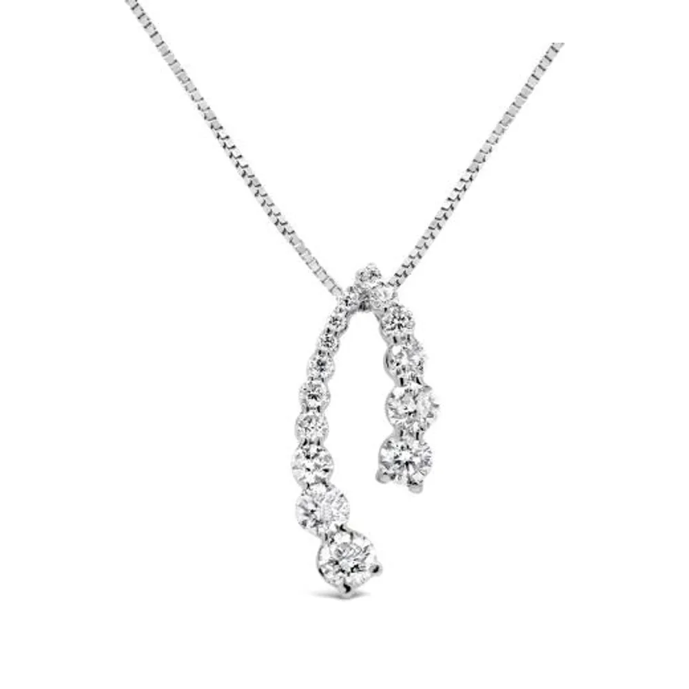 10K White Gold 1.00CTW Diamond Pendant