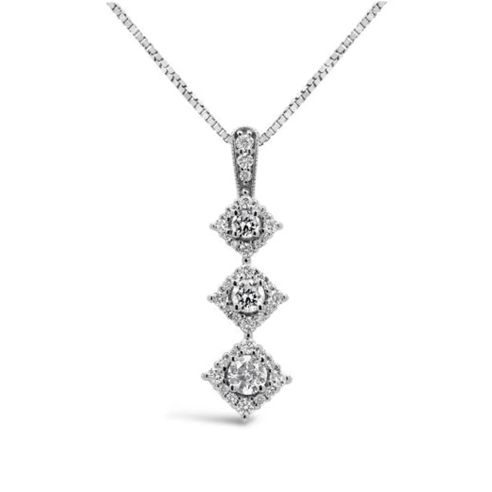 10K White Gold 0.50CTW Diamond Pendant