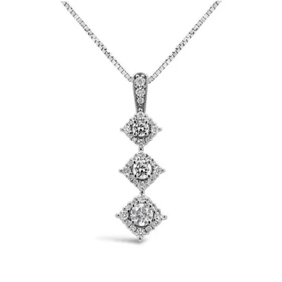 10K White Gold 0.50CTW Diamond Pendant