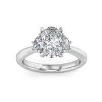 New Brilliance 14K White Gold Lab Grown 2.00CTW Oval Cut Diamond Ring