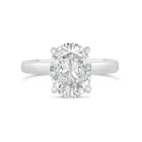 New Brilliance 14K White Gold Lab Grown 3.00CT Oval Diamond Solitaire Ring