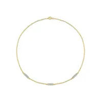 Julianna B Yellow Plated Sterling Silver Lab Grown White Sapphire Necklace