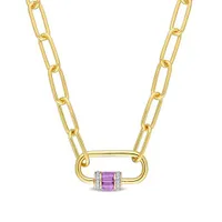 Julianna B Yellow Plated Sterling Silver Amethyst & White Topaz Necklace