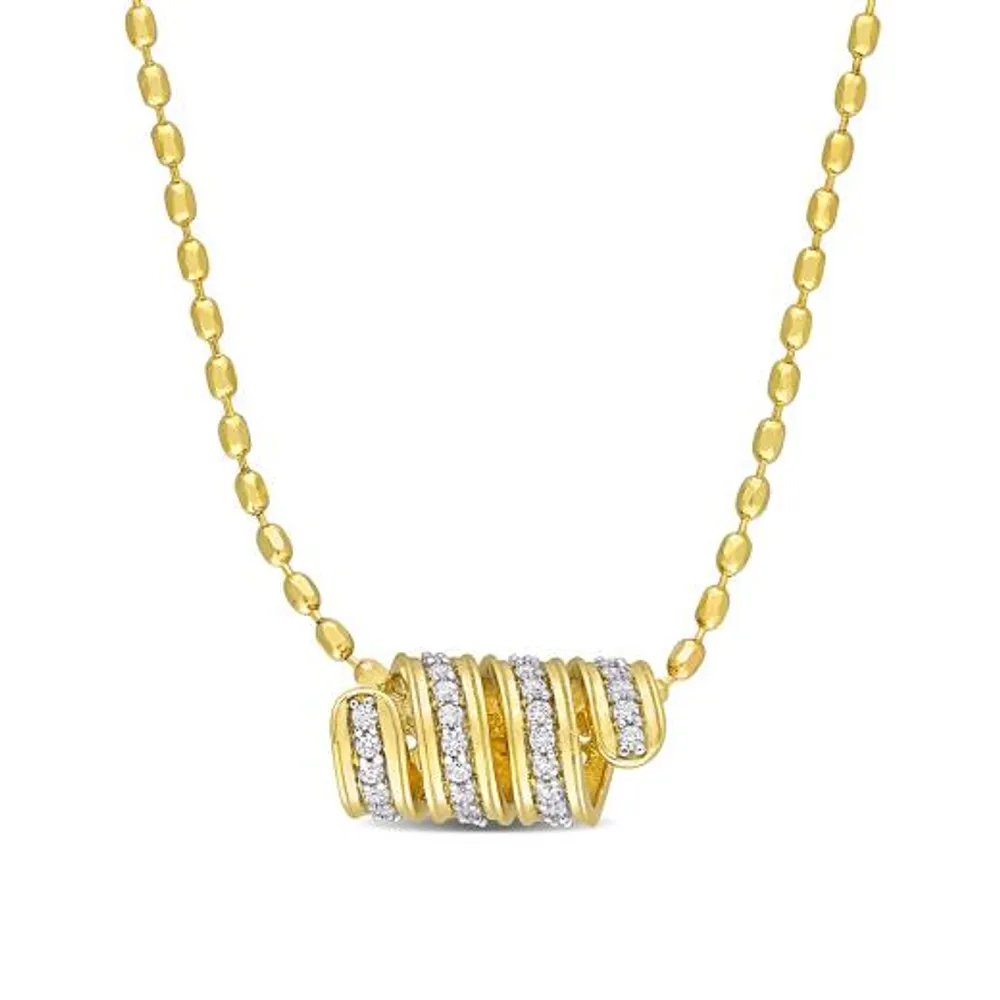 Julianna B Yellow Plated Sterling Silver Lab Grown White Sapphire Necklace