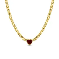 Julianna B Yellow Plated Sterling Silver Lab Grown Ruby Necklace