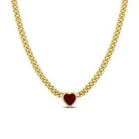 Julianna B Yellow Plated Sterling Silver Lab Grown Ruby Necklace