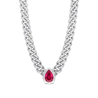 Julianna B Sterling Silver Lab Grown Ruby Necklace
