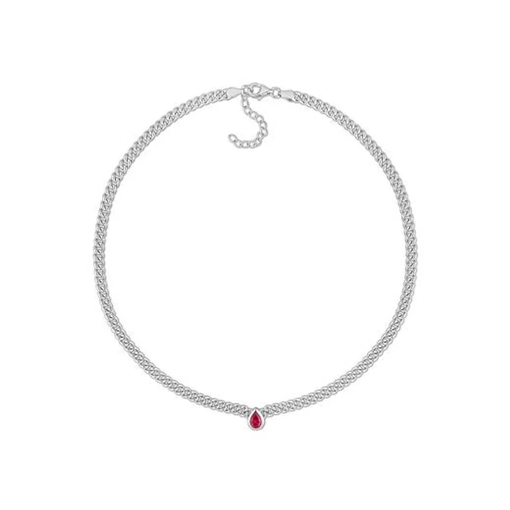 Julianna B Sterling Silver Lab Grown Ruby Necklace