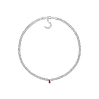 Julianna B Sterling Silver Lab Grown Ruby Necklace