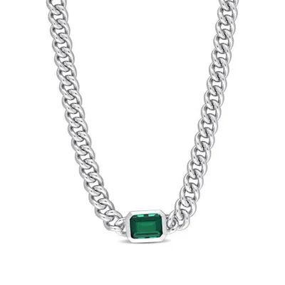 Julianna B Sterling Silver Lab Grown Emerald Necklace