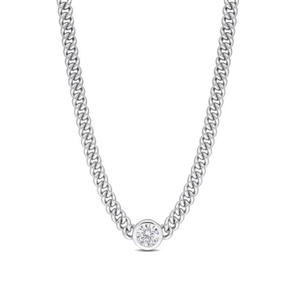 Julianna B Sterling Silver Lab Grown White Sapphire Necklace