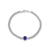 Julianna B Sterling Silver Lab Grown Blue Sapphire Bracelet