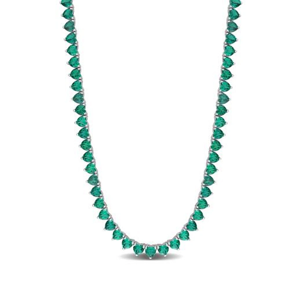 Julianna B Sterling Silver Lab Grown Emerald Necklace