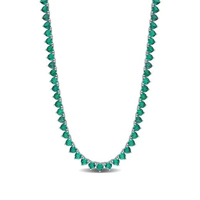 Julianna B Sterling Silver Lab Grown Emerald Necklace