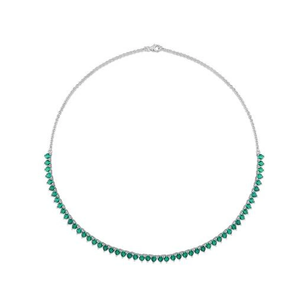 Julianna B Sterling Silver Lab Grown Emerald Necklace